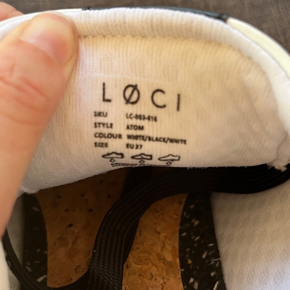 New without box LOCI "Atom" Black and White Sneakers Size 37/6.5 - Picture 5 of 6